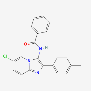 molecular formula C21H16ClN3O B11146811 N-[6-chloro-2-(4-methylphenyl)imidazo[1,2-a]pyridin-3-yl]benzamide 