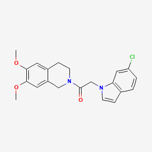 molecular formula C21H21ClN2O3 B11146984 2-(6-chloro-1H-indol-1-yl)-1-(6,7-dimethoxy-3,4-dihydroisoquinolin-2(1H)-yl)ethanone 