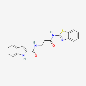 molecular formula C19H16N4O2S B11147041 N~2~-[3-(1,3-benzothiazol-2-ylamino)-3-oxopropyl]-1H-indole-2-carboxamide 