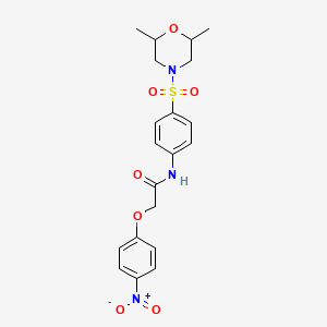 molecular formula C20H23N3O7S B11147125 N-{4-[(2,6-dimethylmorpholin-4-yl)sulfonyl]phenyl}-2-(4-nitrophenoxy)acetamide 
