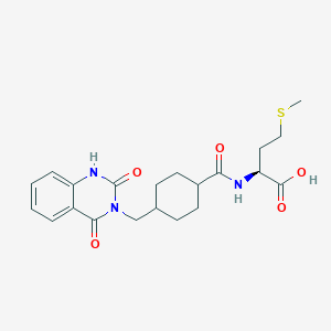 molecular formula C21H27N3O5S B11147415 N-({4-[(2-hydroxy-4-oxoquinazolin-3(4H)-yl)methyl]cyclohexyl}carbonyl)-L-methionine 