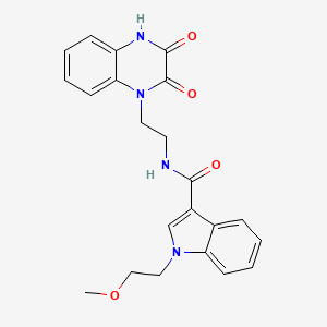 molecular formula C22H22N4O4 B11148090 N-[2-(2,3-dioxo-3,4-dihydroquinoxalin-1(2H)-yl)ethyl]-1-(2-methoxyethyl)-1H-indole-3-carboxamide 