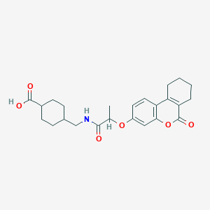 molecular formula C24H29NO6 B11149348 trans-4-[({2-[(6-oxo-7,8,9,10-tetrahydro-6H-benzo[c]chromen-3-yl)oxy]propanoyl}amino)methyl]cyclohexanecarboxylic acid 
