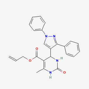molecular formula C24H22N4O3 B11149641 prop-2-en-1-yl 4-(1,3-diphenyl-1H-pyrazol-4-yl)-6-methyl-2-oxo-1,2,3,4-tetrahydropyrimidine-5-carboxylate 
