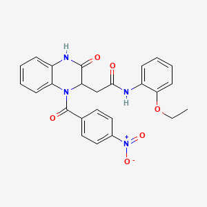 molecular formula C25H22N4O6 B11149774 N-(2-ethoxyphenyl)-2-{1-[(4-nitrophenyl)carbonyl]-3-oxo-1,2,3,4-tetrahydroquinoxalin-2-yl}acetamide 