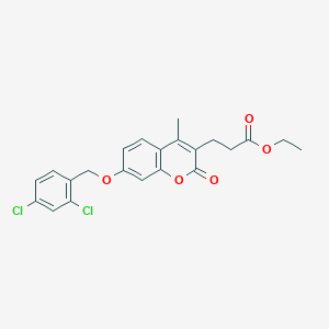 molecular formula C22H20Cl2O5 B11150370 ethyl 3-{7-[(2,4-dichlorobenzyl)oxy]-4-methyl-2-oxo-2H-chromen-3-yl}propanoate 