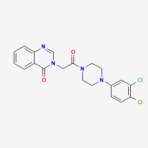 molecular formula C20H18Cl2N4O2 B11150766 3-{2-[4-(3,4-dichlorophenyl)piperazino]-2-oxoethyl}-4(3H)-quinazolinone 