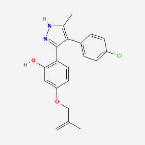 molecular formula C20H19ClN2O2 B11151575 2-[4-(4-chlorophenyl)-5-methyl-1H-pyrazol-3-yl]-5-[(2-methylprop-2-en-1-yl)oxy]phenol 