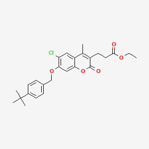 molecular formula C26H29ClO5 B11151698 ethyl 3-{7-[(4-tert-butylbenzyl)oxy]-6-chloro-4-methyl-2-oxo-2H-chromen-3-yl}propanoate 
