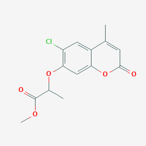 molecular formula C14H13ClO5 B11151710 methyl 2-[(6-chloro-4-methyl-2-oxo-2H-chromen-7-yl)oxy]propanoate 