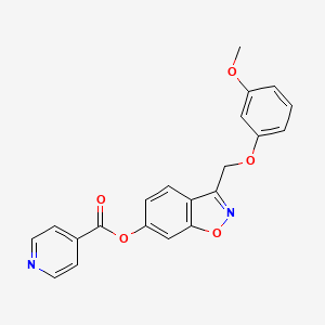 molecular formula C21H16N2O5 B11151740 3-[(3-Methoxyphenoxy)methyl]-1,2-benzisoxazol-6-yl isonicotinate 