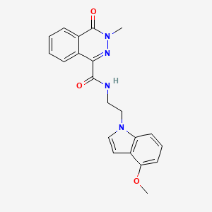molecular formula C21H20N4O3 B11151902 N-[2-(4-methoxy-1H-indol-1-yl)ethyl]-3-methyl-4-oxo-3,4-dihydro-1-phthalazinecarboxamide 