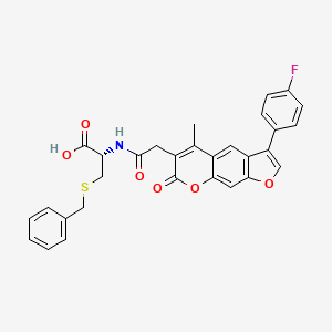 molecular formula C30H24FNO6S B11152024 S-benzyl-N-{[3-(4-fluorophenyl)-5-methyl-7-oxo-7H-furo[3,2-g]chromen-6-yl]acetyl}-D-cysteine 