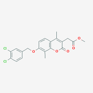 molecular formula C21H18Cl2O5 B11152130 methyl {7-[(3,4-dichlorobenzyl)oxy]-4,8-dimethyl-2-oxo-2H-chromen-3-yl}acetate 
