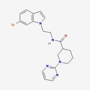 molecular formula C20H22BrN5O B11152697 N-[2-(6-bromo-1H-indol-1-yl)ethyl]-1-(2-pyrimidinyl)-3-piperidinecarboxamide 