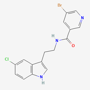 molecular formula C16H13BrClN3O B11153603 5-bromo-N~3~-[2-(5-chloro-1H-indol-3-yl)ethyl]nicotinamide 