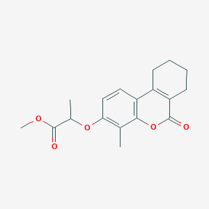 molecular formula C18H20O5 B11153670 methyl 2-[(4-methyl-6-oxo-7,8,9,10-tetrahydro-6H-benzo[c]chromen-3-yl)oxy]propanoate 