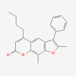 molecular formula C23H22O3 B11153699 5-butyl-2,9-dimethyl-3-phenyl-7H-furo[3,2-g]chromen-7-one 