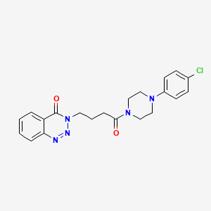 molecular formula C21H22ClN5O2 B11153736 3-{4-[4-(4-chlorophenyl)piperazino]-4-oxobutyl}-1,2,3-benzotriazin-4(3H)-one 