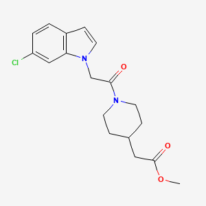 molecular formula C18H21ClN2O3 B11154418 methyl {1-[(6-chloro-1H-indol-1-yl)acetyl]piperidin-4-yl}acetate 