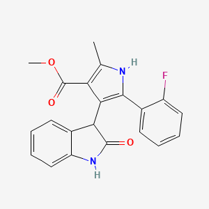 molecular formula C21H17FN2O3 B11154426 methyl 5-(2-fluorophenyl)-2-methyl-4-(2-oxo-2,3-dihydro-1H-indol-3-yl)-1H-pyrrole-3-carboxylate 