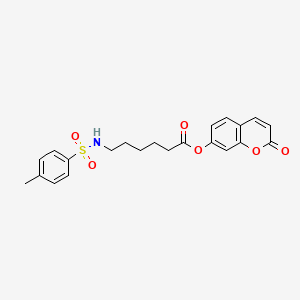 molecular formula C22H23NO6S B11154434 2-oxo-2H-chromen-7-yl 6-{[(4-methylphenyl)sulfonyl]amino}hexanoate 