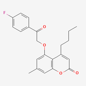 molecular formula C22H21FO4 B11154478 4-butyl-5-[2-(4-fluorophenyl)-2-oxoethoxy]-7-methyl-2H-chromen-2-one 