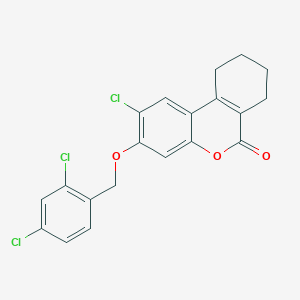 molecular formula C20H15Cl3O3 B11154817 2-chloro-3-[(2,4-dichlorobenzyl)oxy]-7,8,9,10-tetrahydro-6H-benzo[c]chromen-6-one 