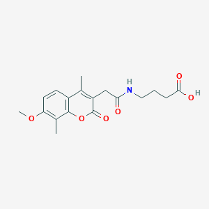 molecular formula C18H21NO6 B11154868 4-{[(7-methoxy-4,8-dimethyl-2-oxo-2H-chromen-3-yl)acetyl]amino}butanoic acid 
