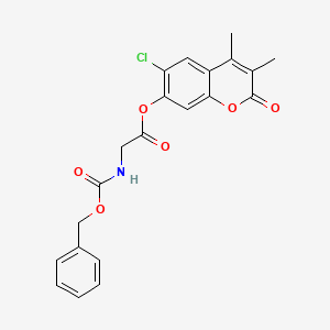 molecular formula C21H18ClNO6 B11154887 6-chloro-3,4-dimethyl-2-oxo-2H-chromen-7-yl N-[(benzyloxy)carbonyl]glycinate 