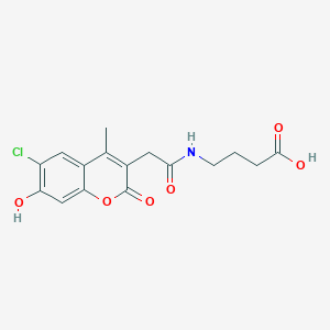 molecular formula C16H16ClNO6 B11154906 4-{[(6-chloro-7-hydroxy-4-methyl-2-oxo-2H-chromen-3-yl)acetyl]amino}butanoic acid 