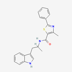 molecular formula C22H21N3OS B11154965 N-[1-(1H-indol-3-yl)propan-2-yl]-4-methyl-2-phenyl-1,3-thiazole-5-carboxamide 