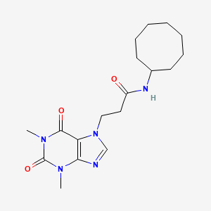 molecular formula C18H27N5O3 B11155010 N-cyclooctyl-3-(1,3-dimethyl-2,6-dioxo-1,2,3,6-tetrahydro-7H-purin-7-yl)propanamide 