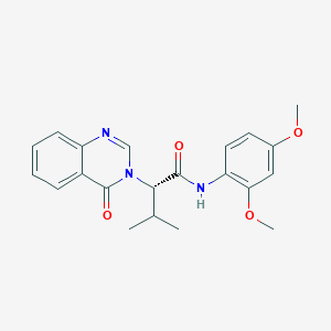 molecular formula C21H23N3O4 B11155050 (2S)-N-(2,4-dimethoxyphenyl)-3-methyl-2-(4-oxoquinazolin-3(4H)-yl)butanamide 