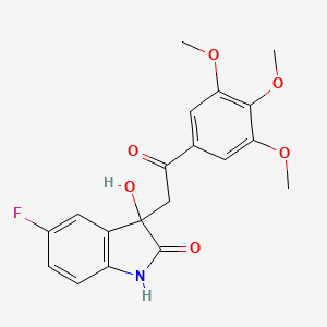 molecular formula C19H18FNO6 B11155187 5-fluoro-3-hydroxy-3-[2-oxo-2-(3,4,5-trimethoxyphenyl)ethyl]-1,3-dihydro-2H-indol-2-one 