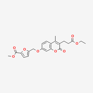 molecular formula C22H22O8 B11155219 methyl 5-({[3-(3-ethoxy-3-oxopropyl)-4-methyl-2-oxo-2H-chromen-7-yl]oxy}methyl)furan-2-carboxylate 