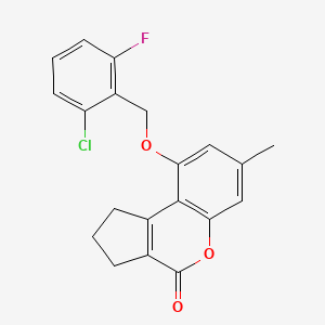 molecular formula C20H16ClFO3 B11155501 9-[(2-chloro-6-fluorobenzyl)oxy]-7-methyl-2,3-dihydrocyclopenta[c]chromen-4(1H)-one 