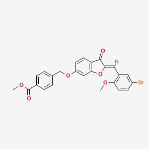 molecular formula C25H19BrO6 B11155595 methyl 4-({[2-[(Z)-1-(5-bromo-2-methoxyphenyl)methylidene]-3-oxo-1-benzofuran-6(3H)-yl]oxy}methyl)benzoate 