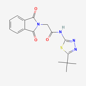 molecular formula C16H16N4O3S B11155711 N-(5-tert-butyl-1,3,4-thiadiazol-2-yl)-2-(1,3-dioxo-1,3-dihydro-2H-isoindol-2-yl)acetamide 