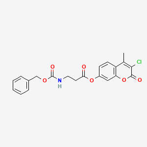 molecular formula C21H18ClNO6 B11155737 (3-chloro-4-methyl-2-oxochromen-7-yl) 3-(phenylmethoxycarbonylamino)propanoate 