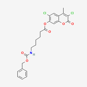 molecular formula C24H23Cl2NO6 B11155840 3,6-dichloro-4-methyl-2-oxo-2H-chromen-7-yl 6-{[(benzyloxy)carbonyl]amino}hexanoate 