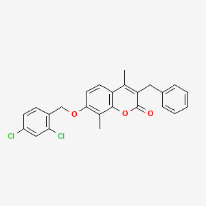 molecular formula C25H20Cl2O3 B11155853 3-benzyl-7-[(2,4-dichlorobenzyl)oxy]-4,8-dimethyl-2H-chromen-2-one 