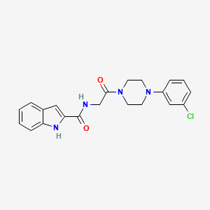 molecular formula C21H21ClN4O2 B11155857 N~2~-{2-[4-(3-chlorophenyl)piperazino]-2-oxoethyl}-1H-indole-2-carboxamide 