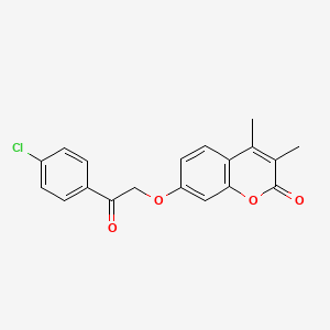 molecular formula C19H15ClO4 B11155870 7-[2-(4-chlorophenyl)-2-oxoethoxy]-3,4-dimethyl-2H-chromen-2-one 