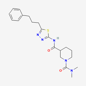 molecular formula C20H27N5O2S B11155883 N~1~,N~1~-dimethyl-N~3~-[5-(3-phenylpropyl)-1,3,4-thiadiazol-2-yl]piperidine-1,3-dicarboxamide 