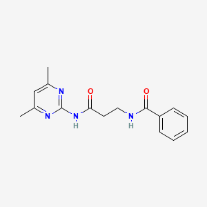 molecular formula C16H18N4O2 B11155948 N-{3-[(4,6-dimethylpyrimidin-2-yl)amino]-3-oxopropyl}benzamide 