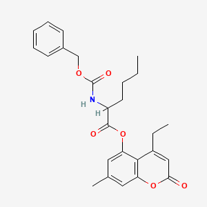 molecular formula C26H29NO6 B11156015 4-ethyl-7-methyl-2-oxo-2H-chromen-5-yl N-[(benzyloxy)carbonyl]norleucinate 
