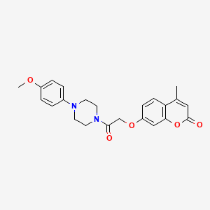 molecular formula C23H24N2O5 B11156186 7-{2-[4-(4-methoxyphenyl)piperazin-1-yl]-2-oxoethoxy}-4-methyl-2H-chromen-2-one 