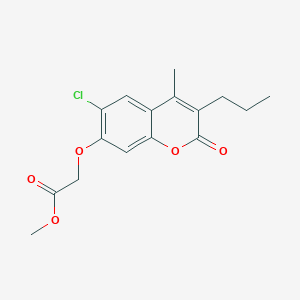 molecular formula C16H17ClO5 B11156224 methyl [(6-chloro-4-methyl-2-oxo-3-propyl-2H-chromen-7-yl)oxy]acetate 