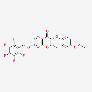 molecular formula C25H17F5O5 B11156280 3-(4-ethoxyphenoxy)-2-methyl-7-[(pentafluorobenzyl)oxy]-4H-chromen-4-one 